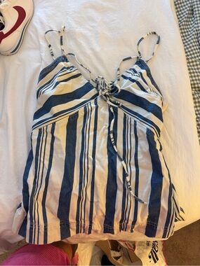Target Blue and White Striped Tie-Front Camisole